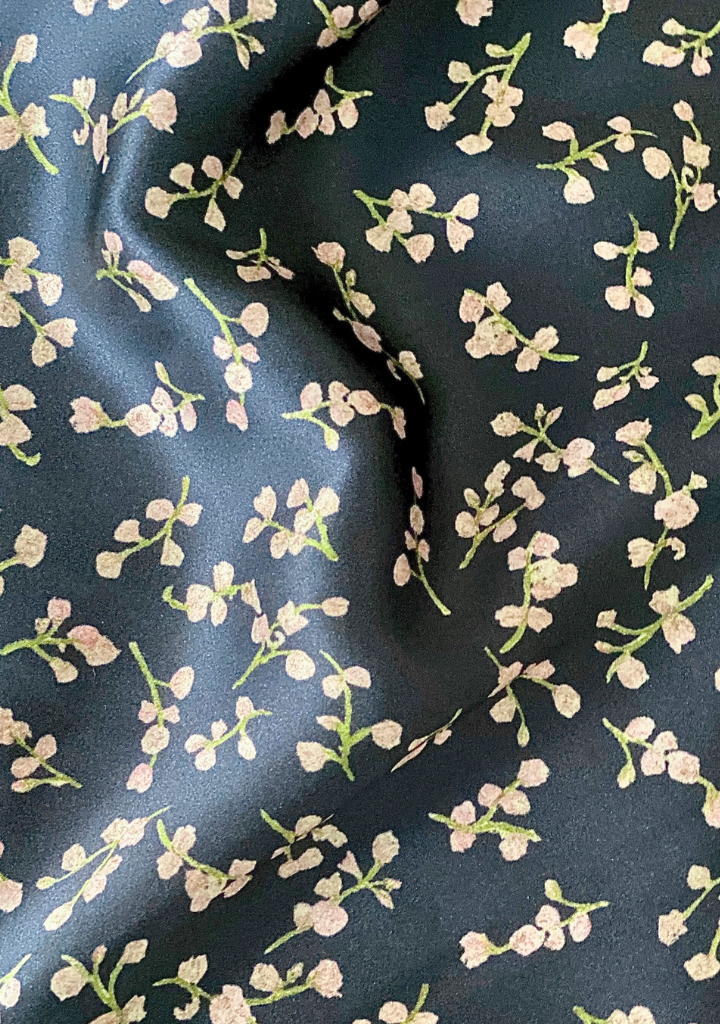 Alice Silk Dress | Midnight Blossom