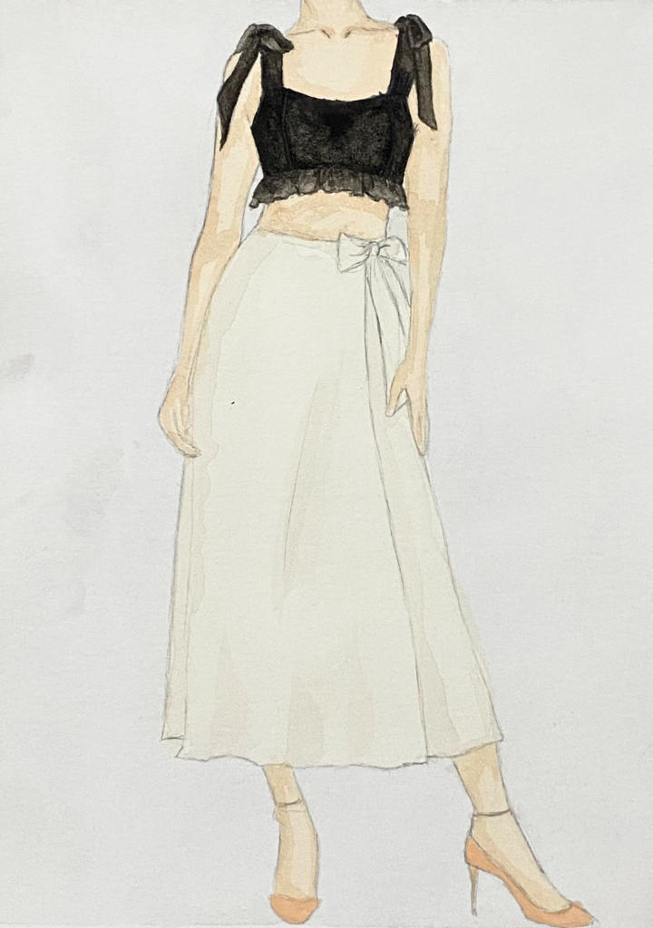 Blair Silk Skirt | Ivory