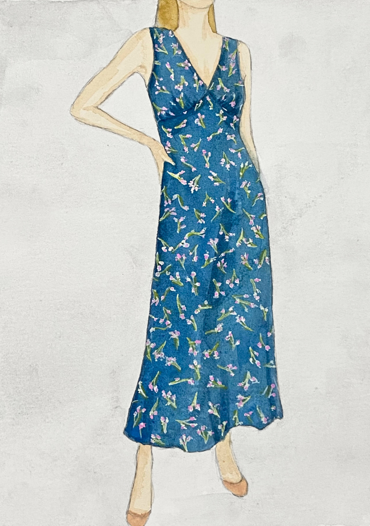 Alice Silk Dress | Midnight Blossom