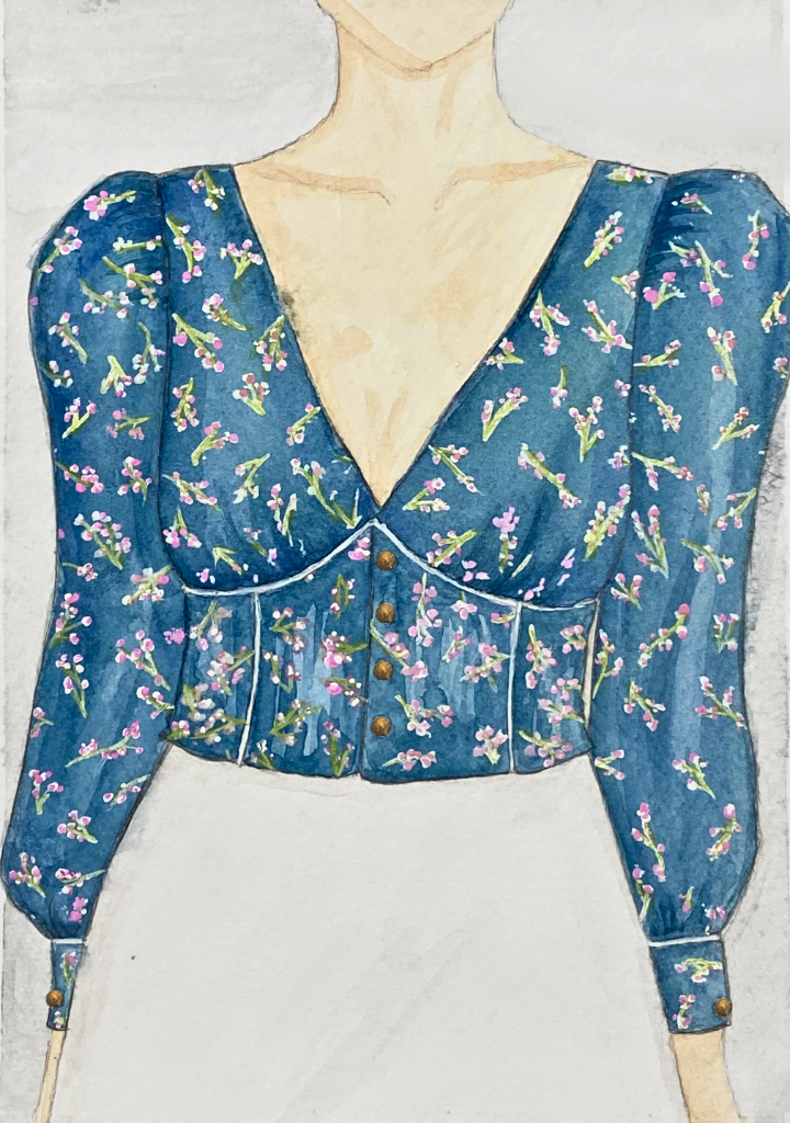 Eloise Silk Top | Midnight Blossom