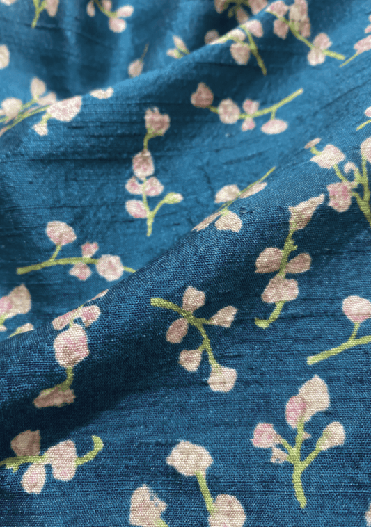 Amélie Silk Dress | Midnight Blossom