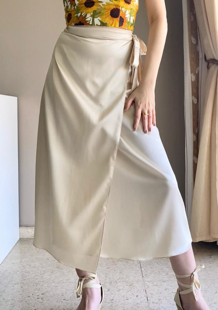 Blair Silk Skirt | Ivory