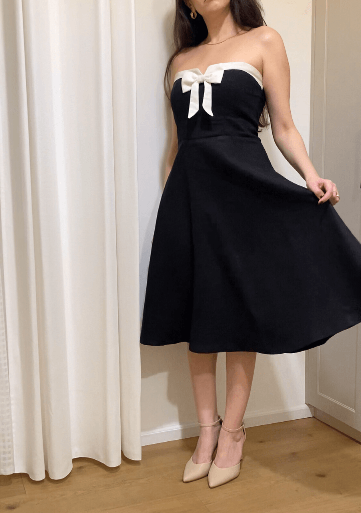 Tux Midi Dress | Black & White