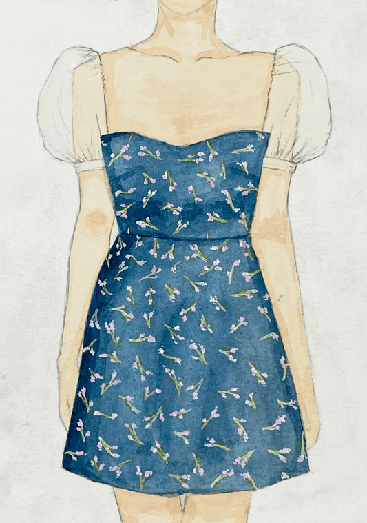 Amélie Silk Dress | Midnight Blossom