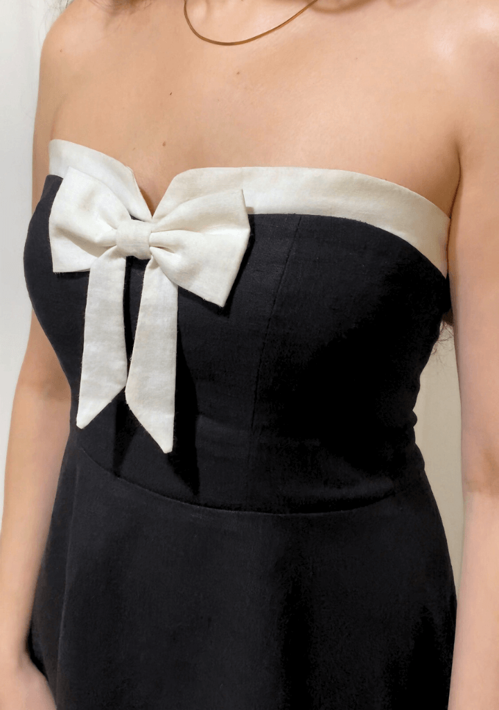 Tux Midi Dress | Black & White