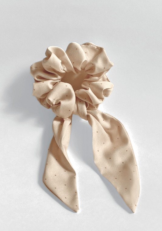 Scrunchie with Ribbon | Champagne Bubbles