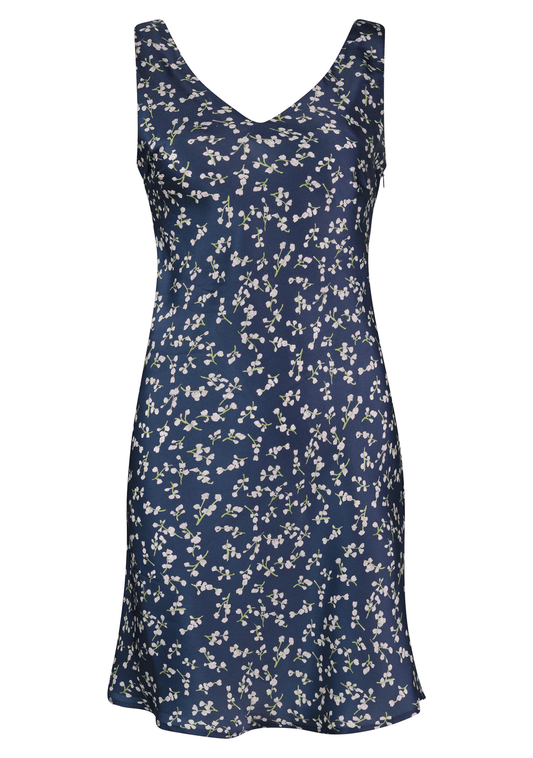 Hazell Silk Dress | Midnight Blossom - Anomable